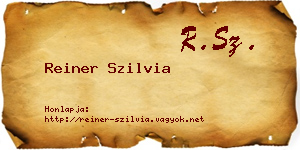 Reiner Szilvia névjegykártya